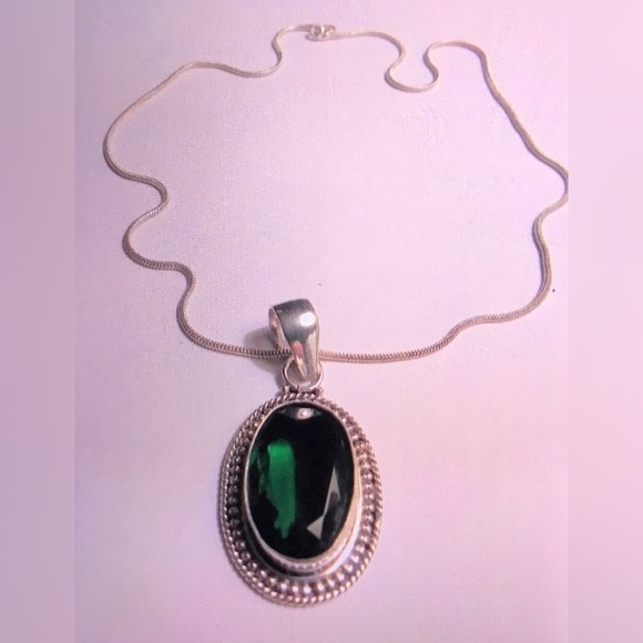 Chrome Diopside 925 Sterling Silver Necklace